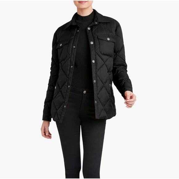 HFX Quilted Lightweight Coat Jacket Chest Patch Pockets Snap Front Size M - Picture 1 of 11